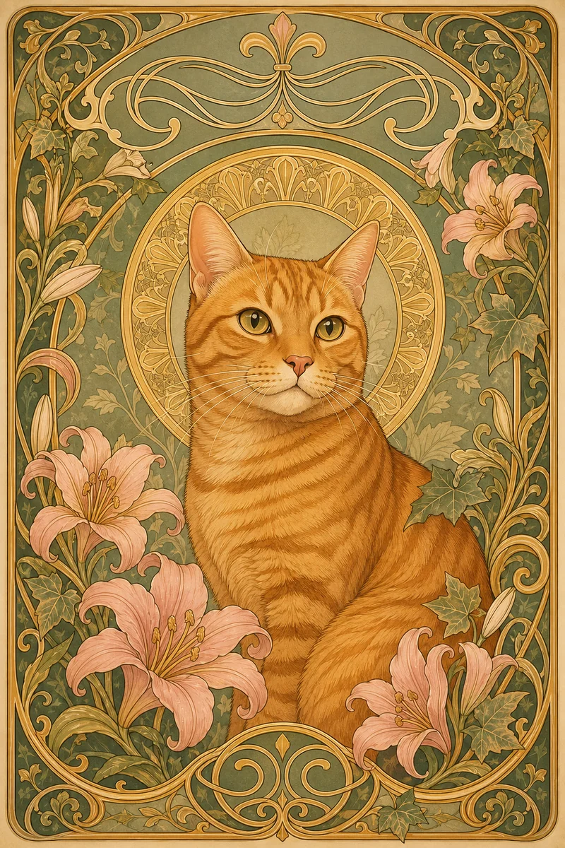 Art Nouveau AI pet portrait — sample render