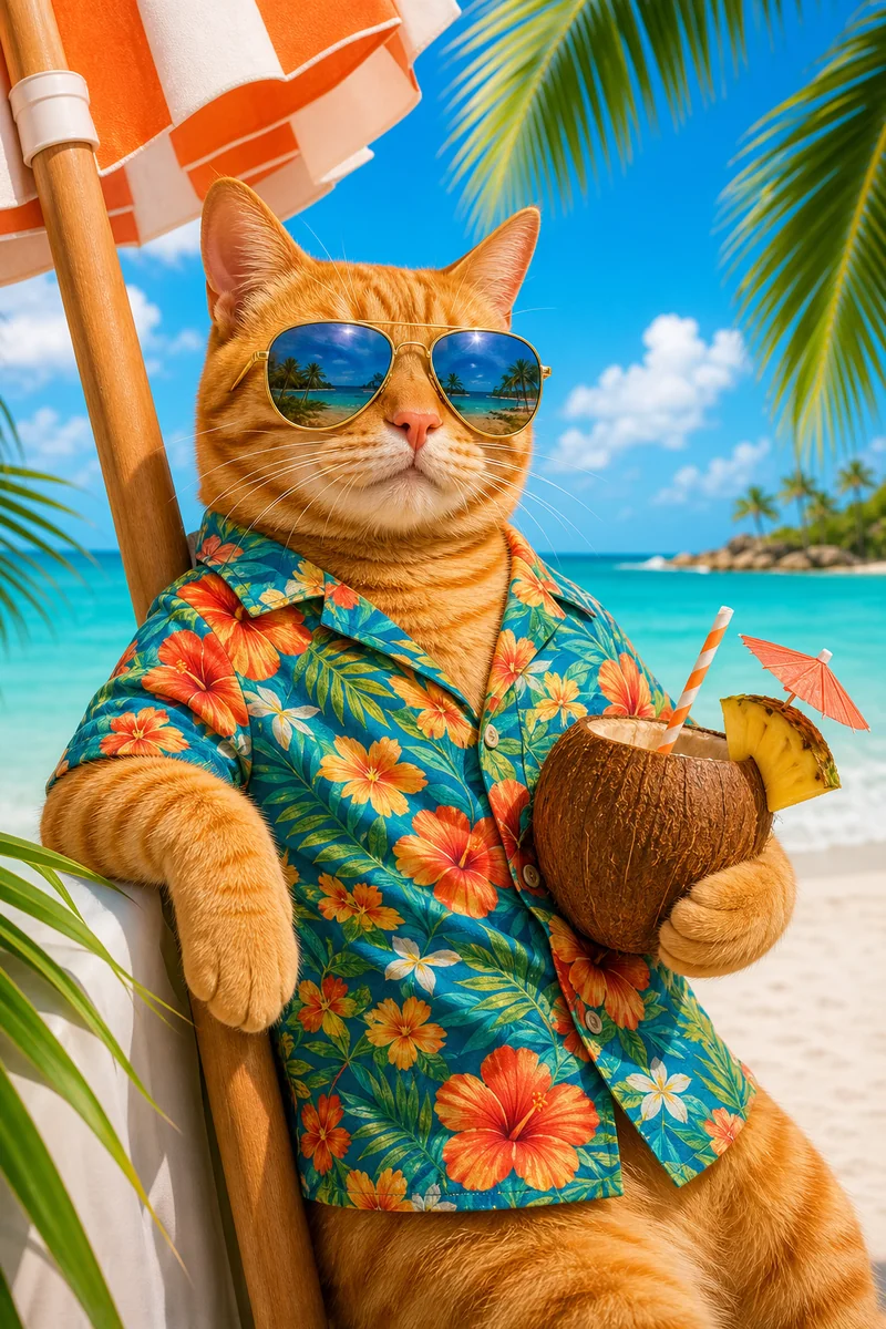 Beach Day AI pet portrait — sample render