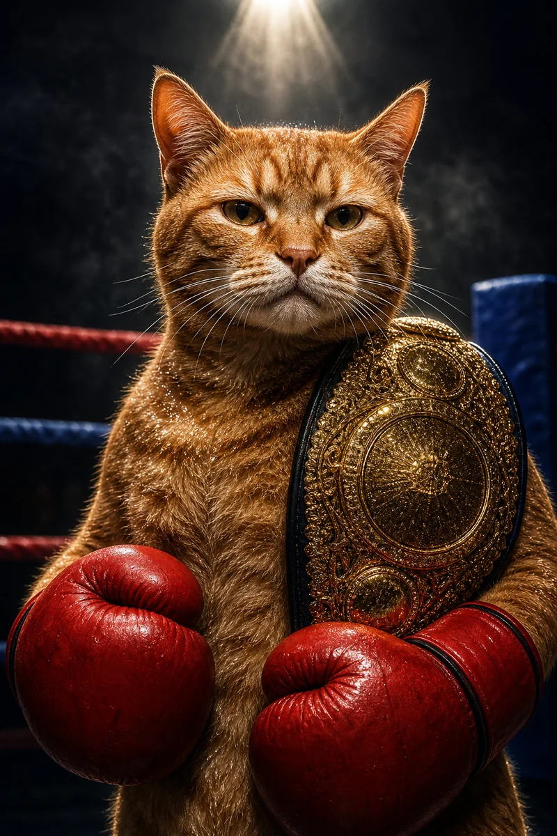 Boxing Champ AI pet portrait — sample render