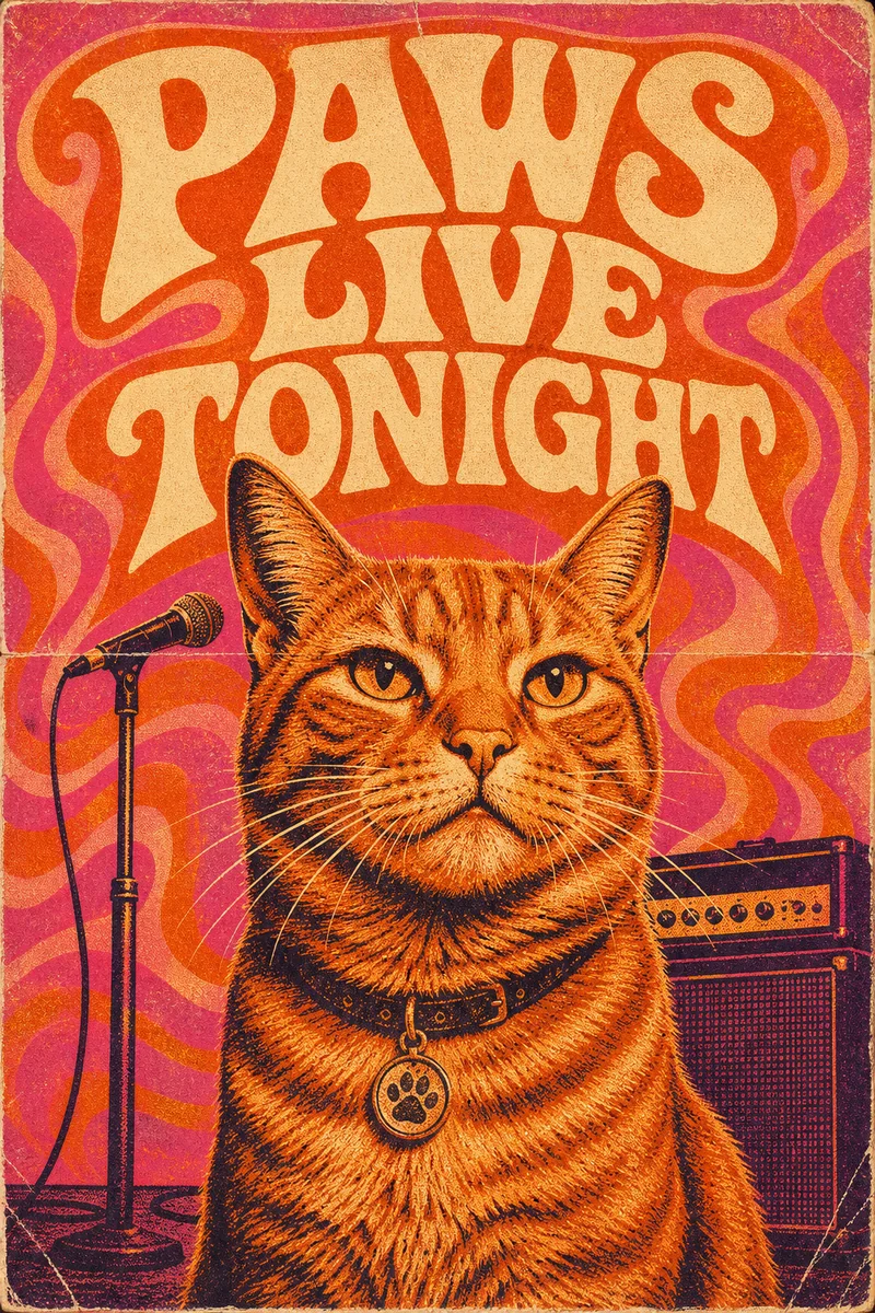 Concert Poster AI pet portrait — sample render