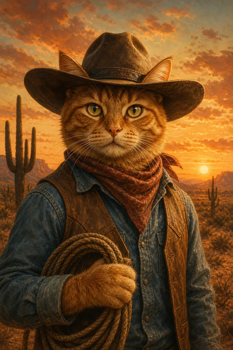 Cowboy AI pet portrait — sample render