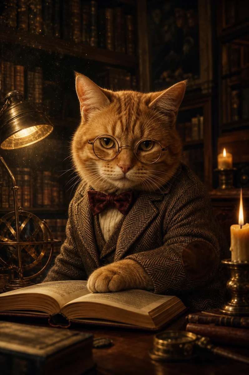 Dark Academia AI pet portrait — sample render