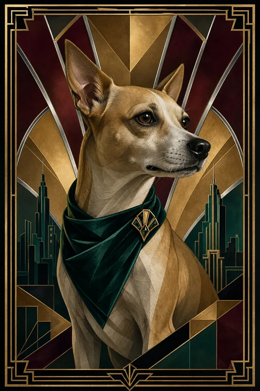 Art Deco AI pet portrait — sample render