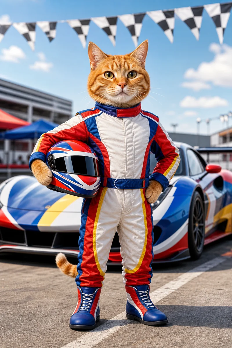 Race Day AI pet portrait — sample render