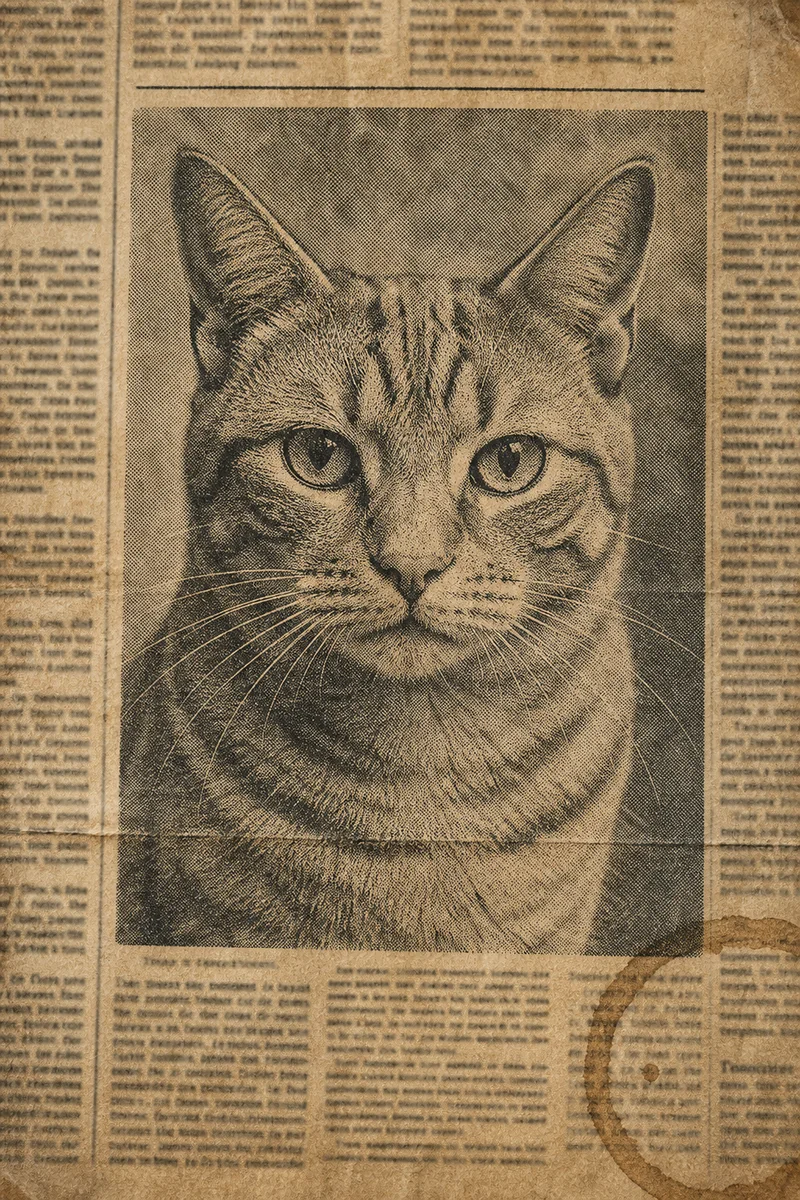 Front Page News AI pet portrait — sample render