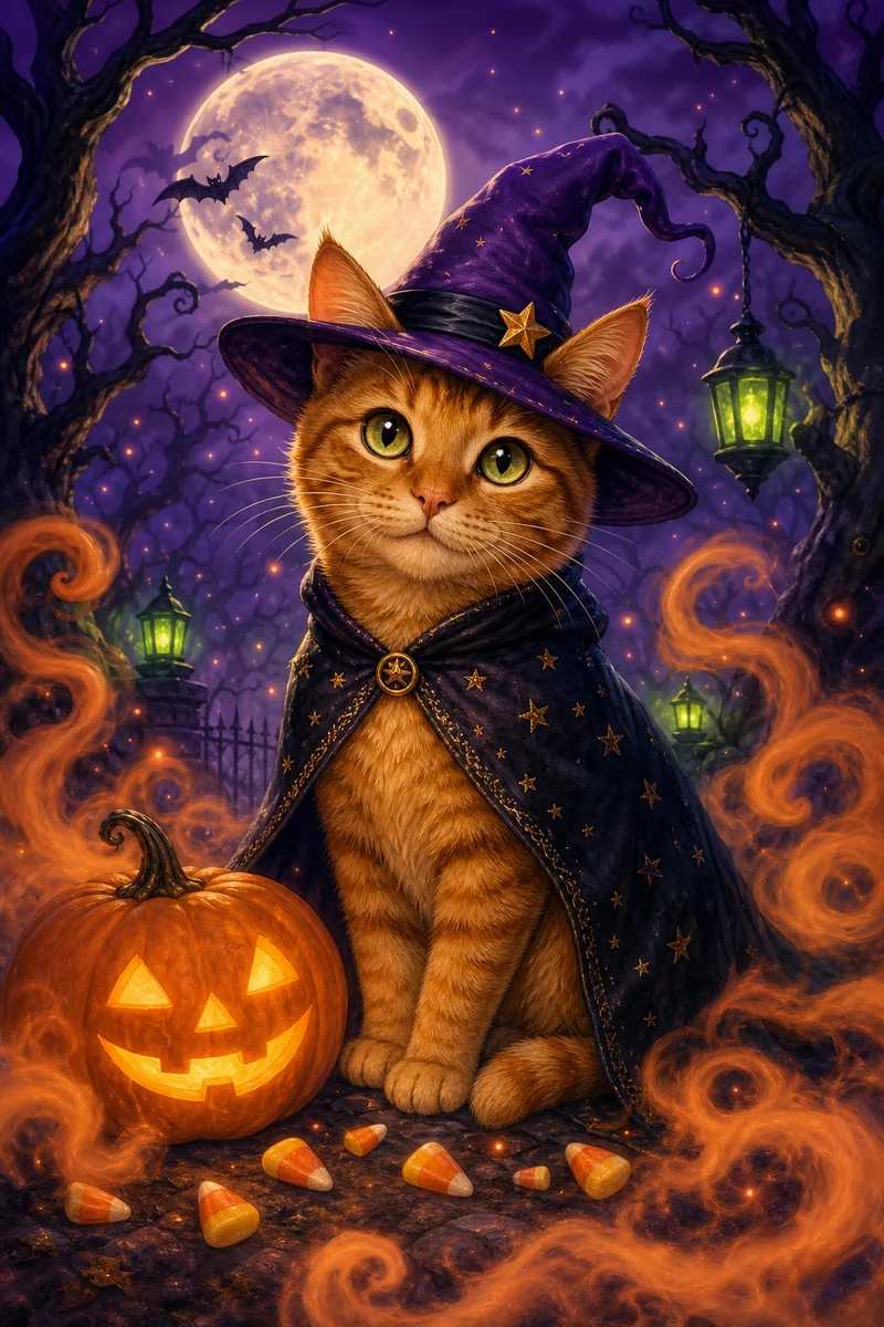 Halloween AI pet portrait — sample render