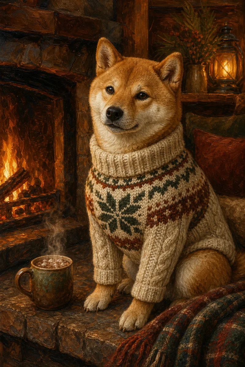 Cozy Knit AI pet portrait — sample render