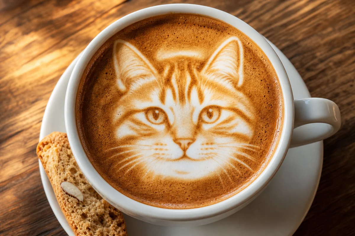 Latte Art AI pet portrait — sample render