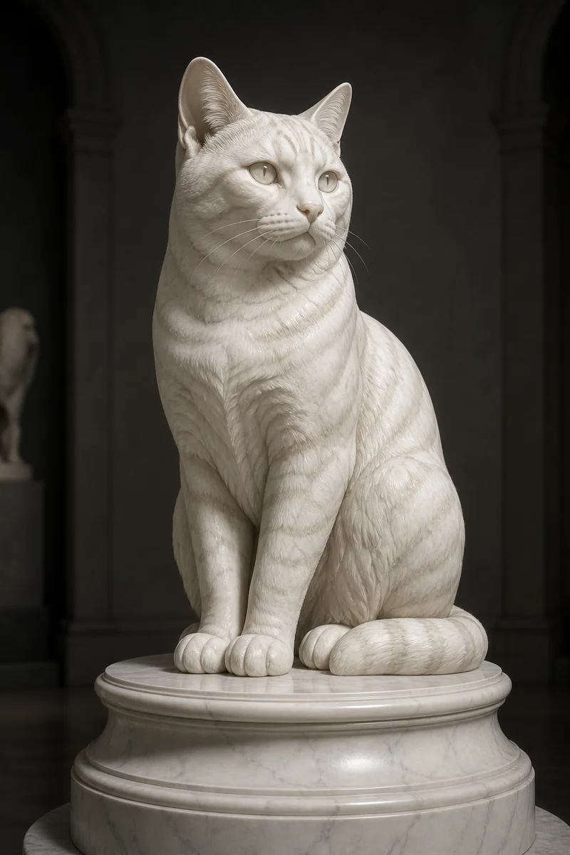 Marble Statue AI pet portrait — sample render