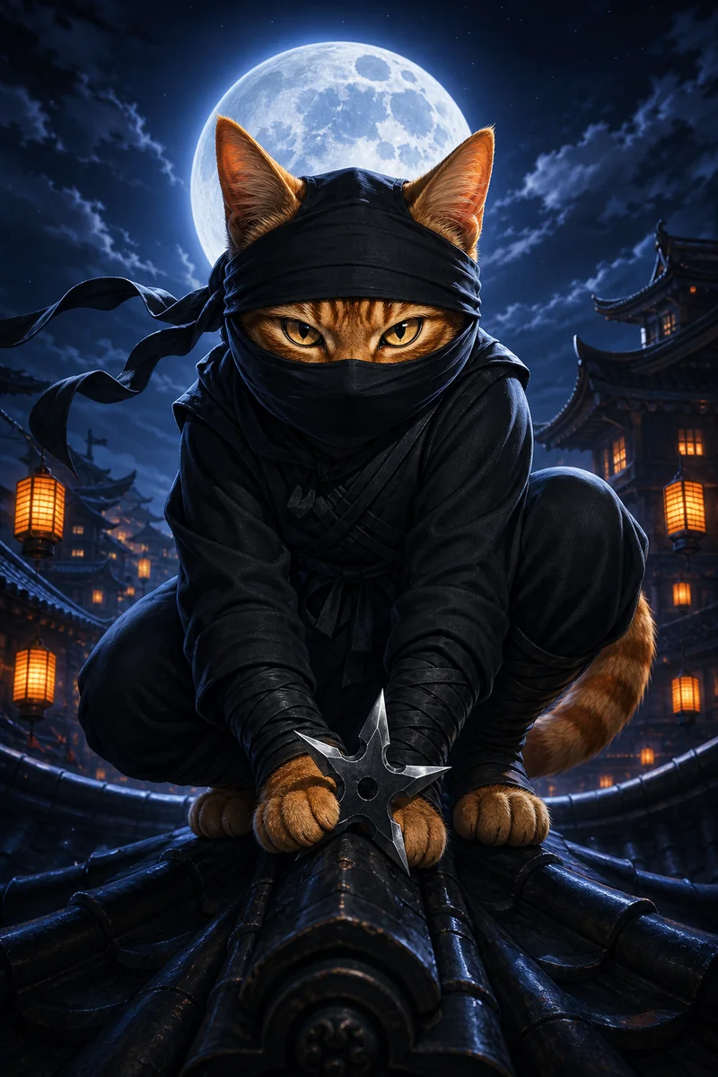 Shadow Ninja AI pet portrait — sample render