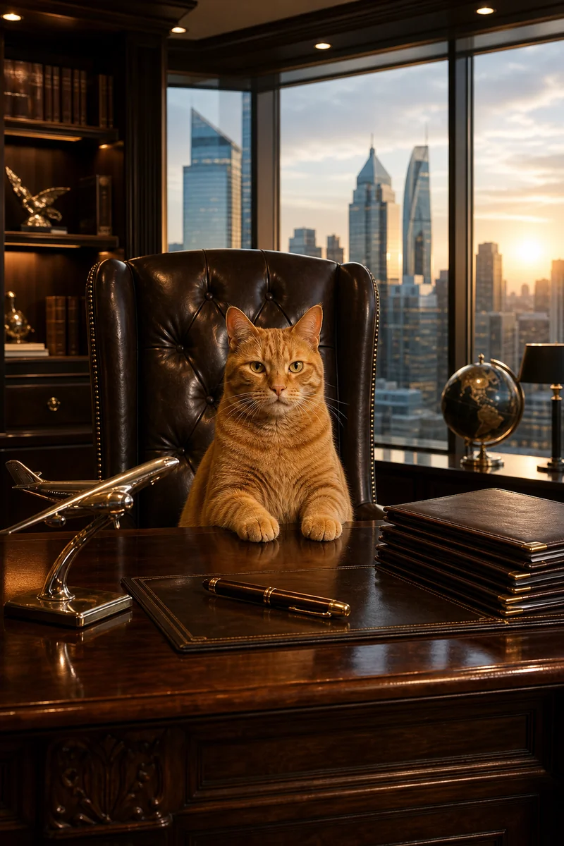 Corner Office AI pet portrait — sample render