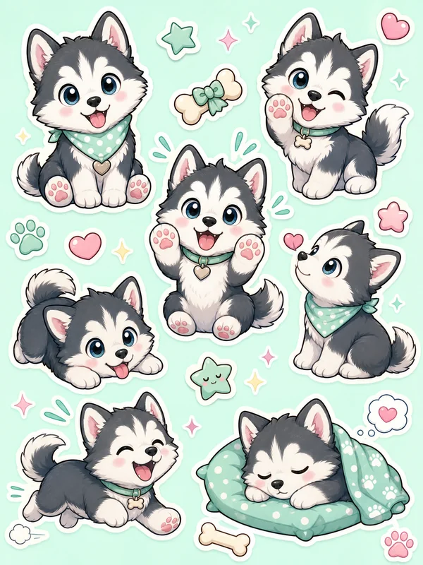 Pop Sticker Pack AI pet portrait — sample render