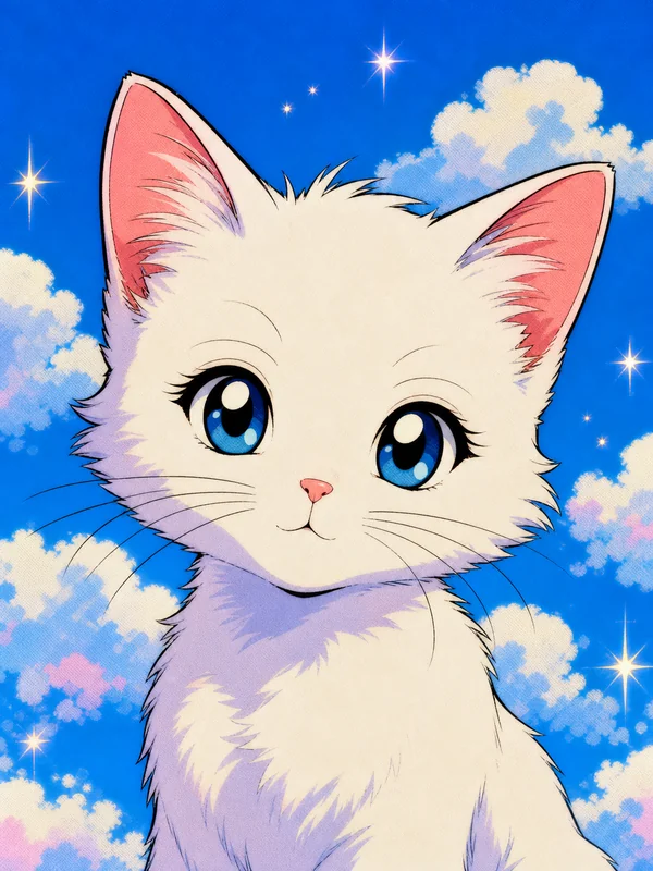 Retro 90s Anime AI pet portrait — sample render