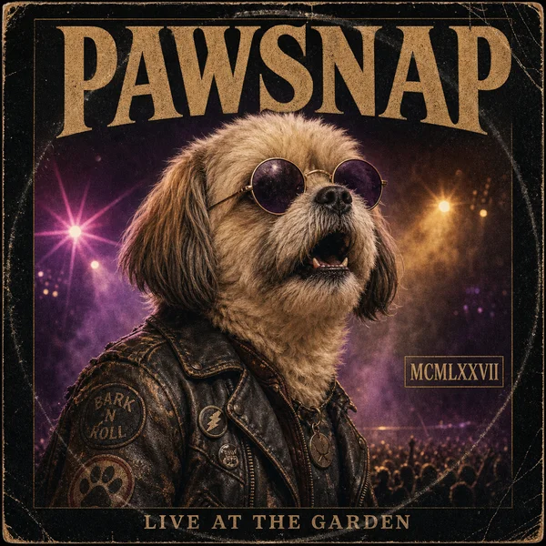 Rock Album AI pet portrait — sample render