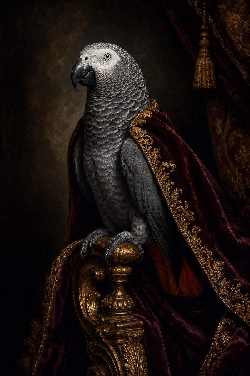 Royal Perch AI pet portrait — sample render