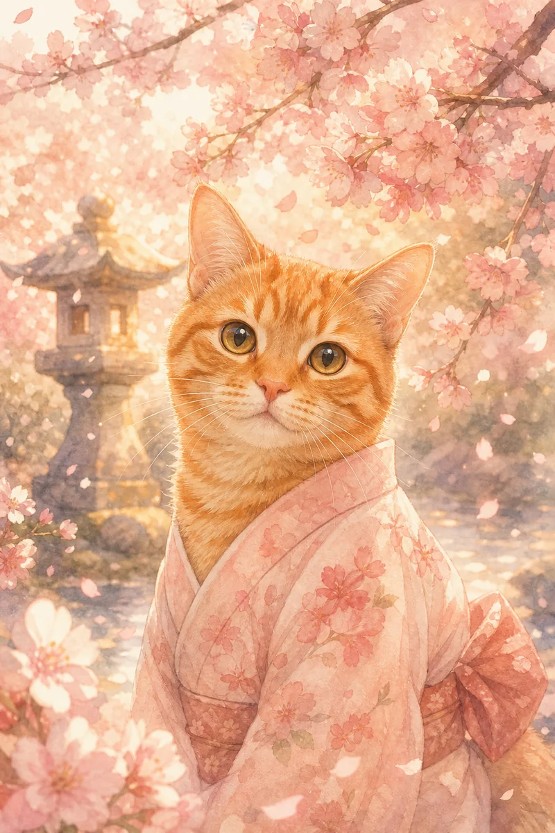 Sakura Spring AI pet portrait — sample render
