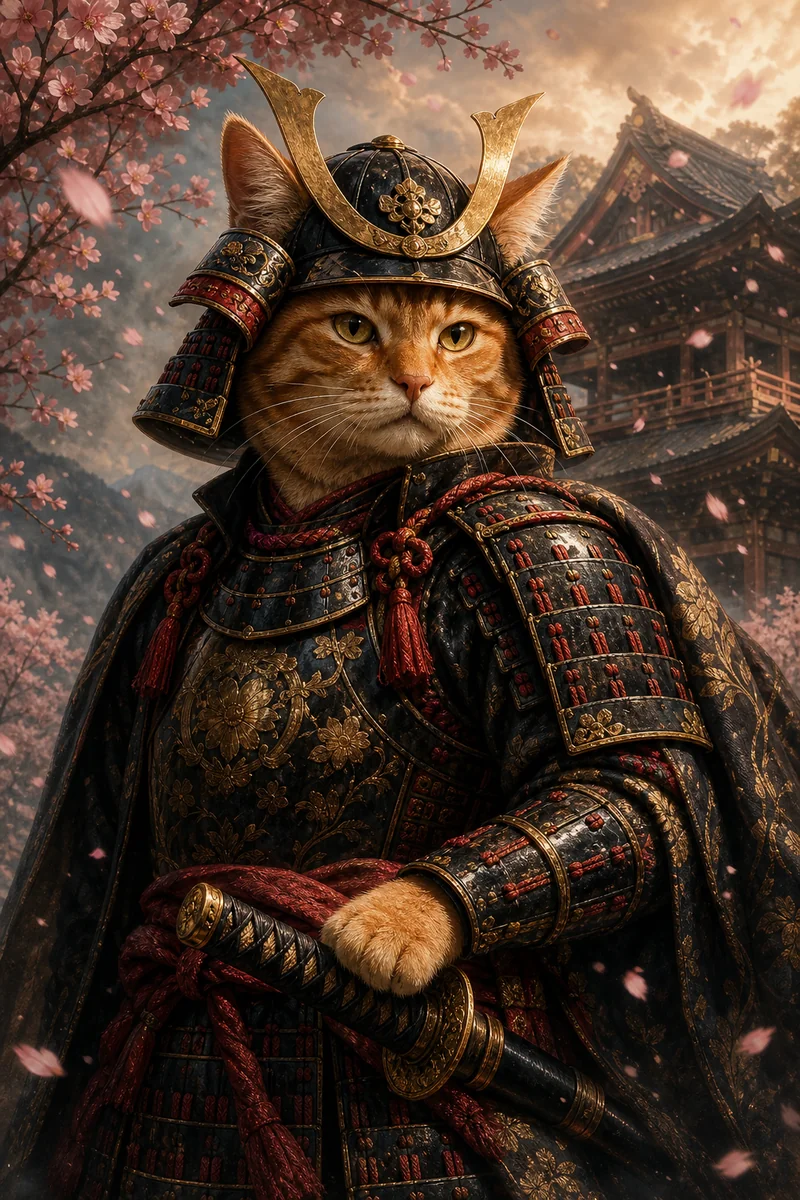 Samurai AI pet portrait — sample render