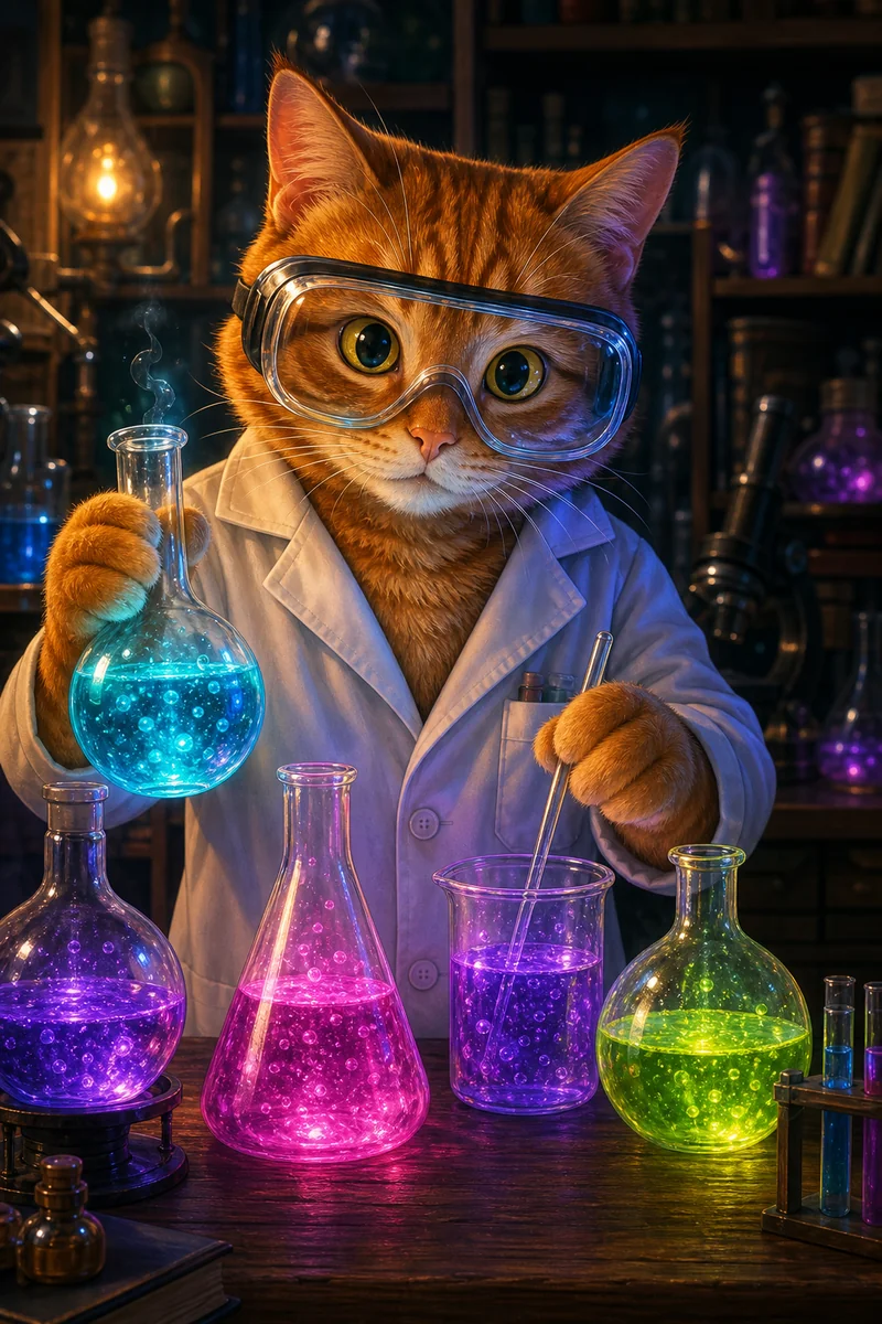 Mad Scientist AI pet portrait — sample render