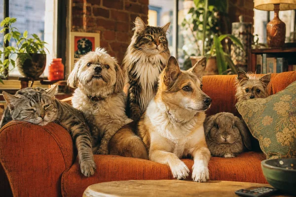 Sitcom Couch pet portrait style