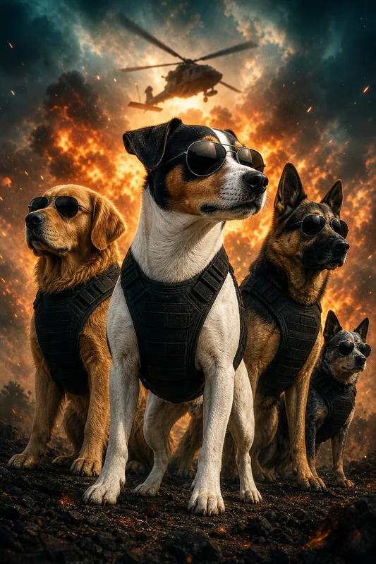 Hero Squad pet portrait style