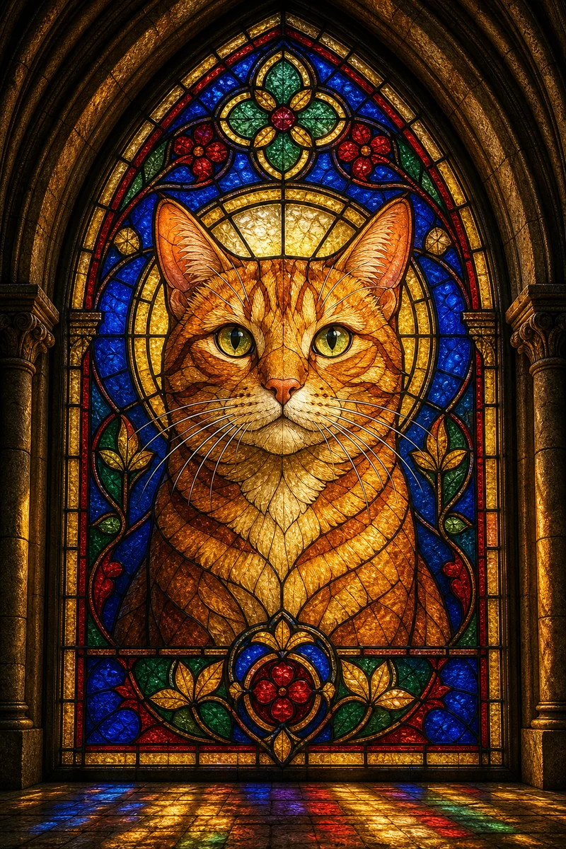 Stained Glass pet portrait style