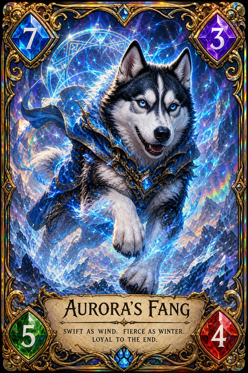 Trading Card AI pet portrait — sample render
