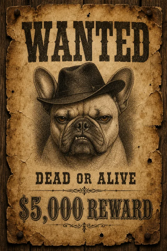 Wanted AI pet portrait — sample render
