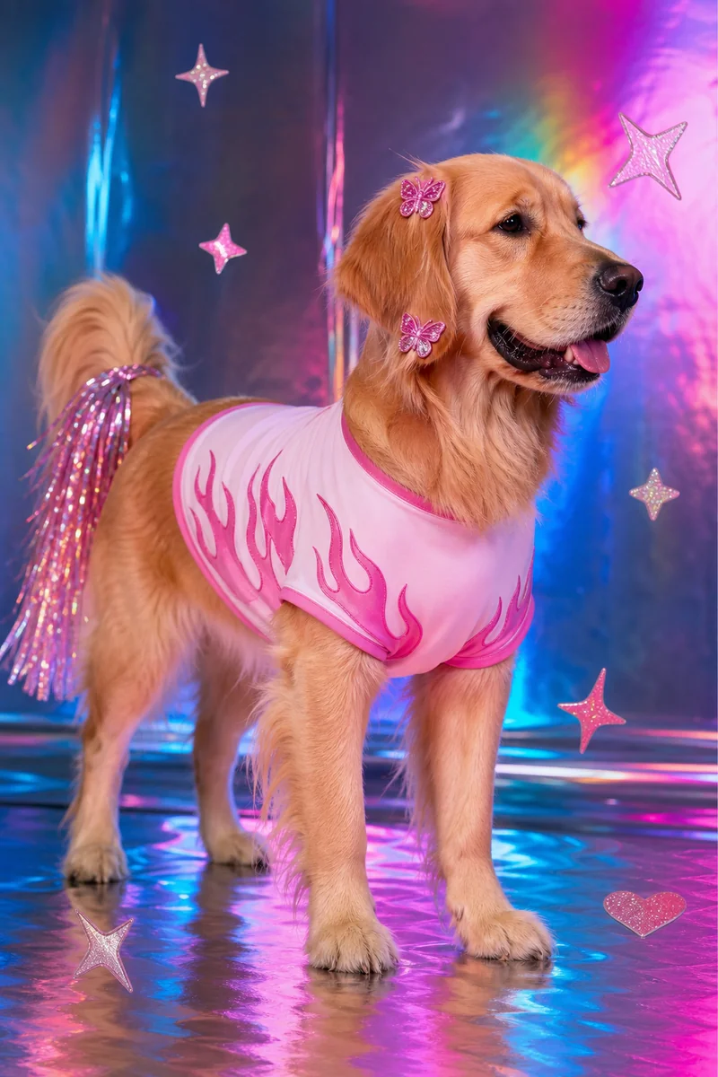 Y2K Glam pet portrait style